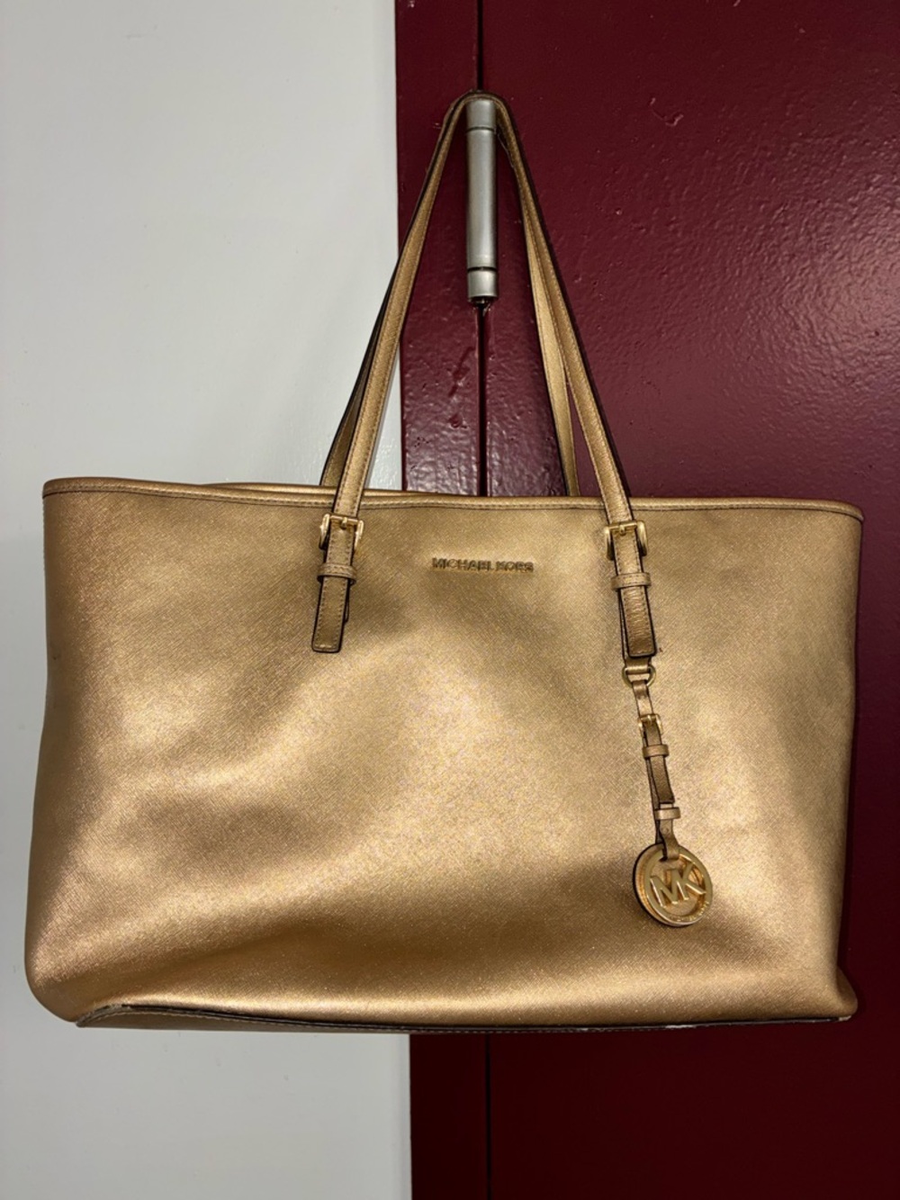 Michael Kors Large Gold Tote Bag - Metallic
